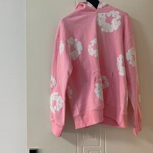 Denim Teardrop Cotton Pink Print Unisex Hoodie